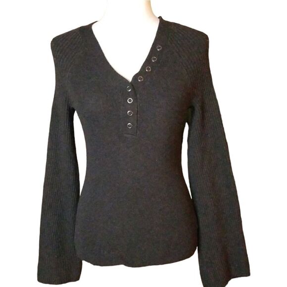Moth by Anthropologie Henley Soft Black Knit Size XS - Picture 7 of 7